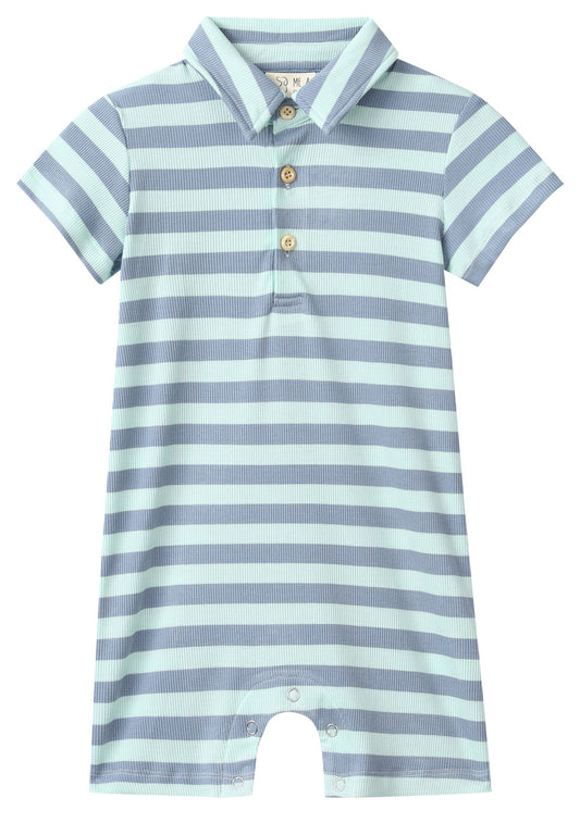 Chambray/Blue Stripe DRIFT Romper