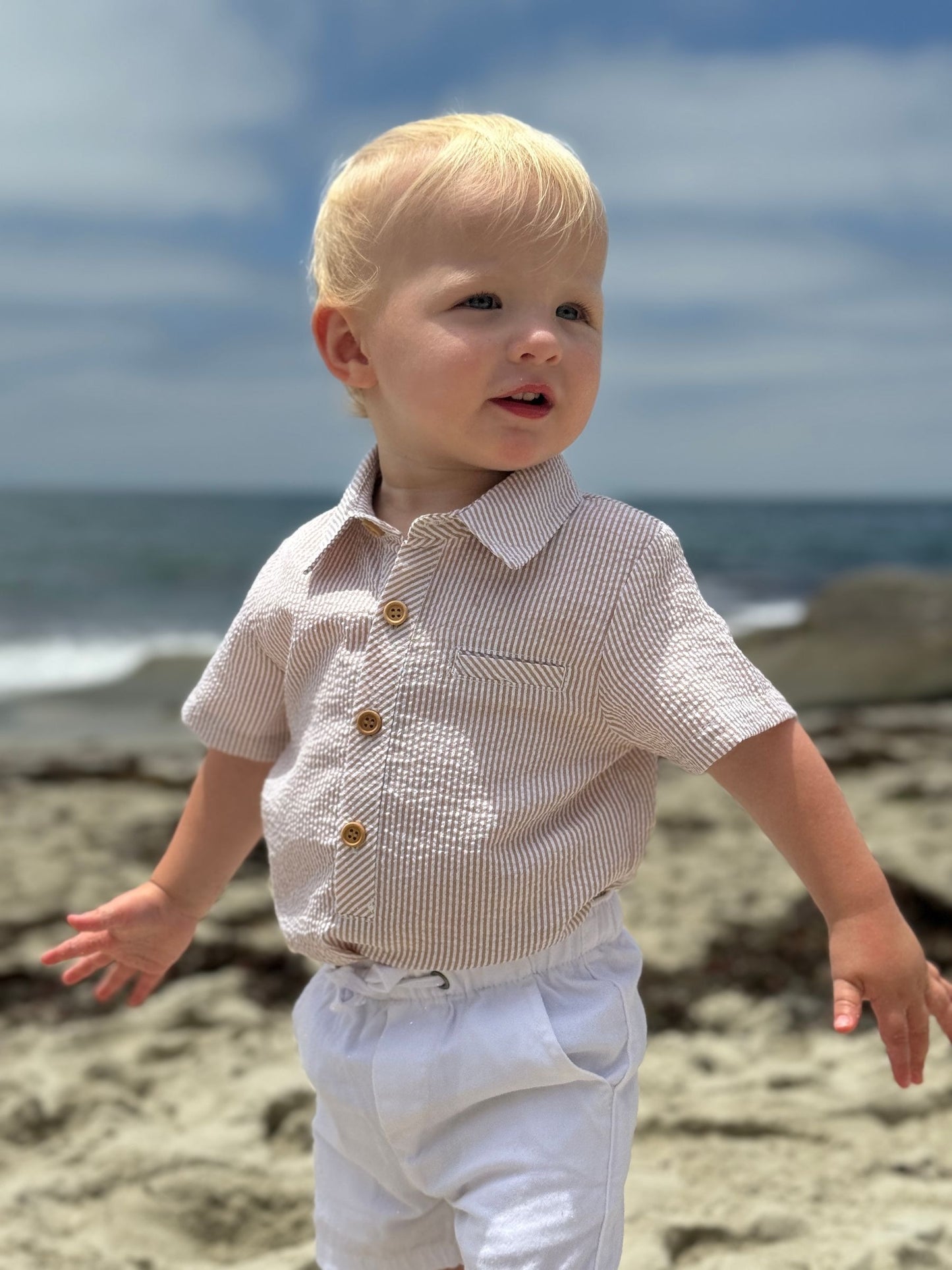 Cream HELFORD Woven onesie
