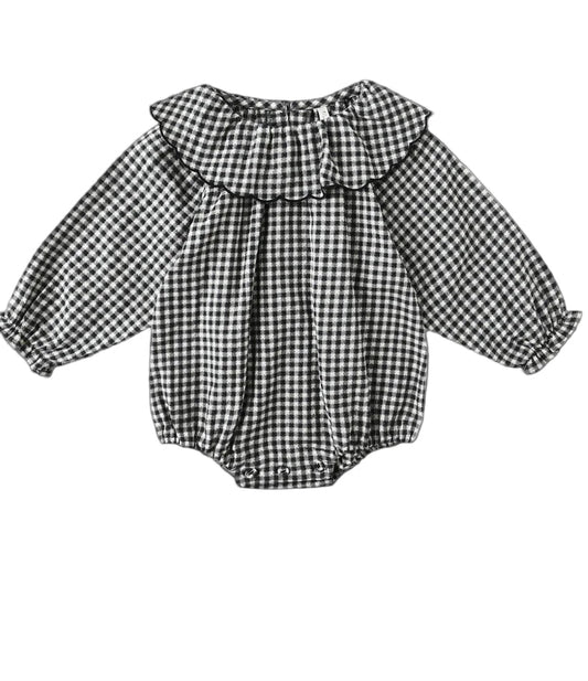 COLETTE ROMPER || BLACK GINGHAM