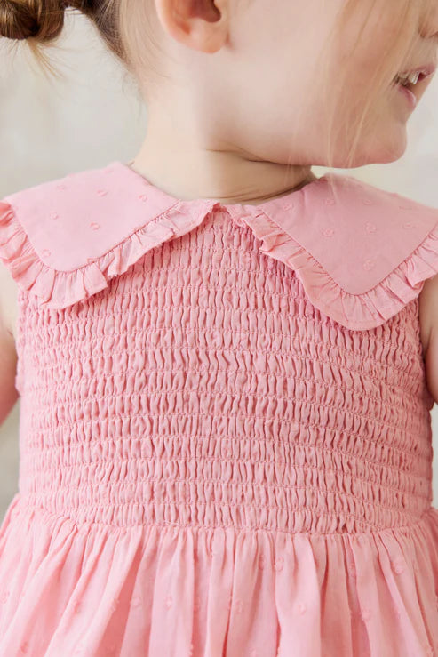 Jamie Kay Organic Cotton Claudine Dress in Swiss Pink for Girls