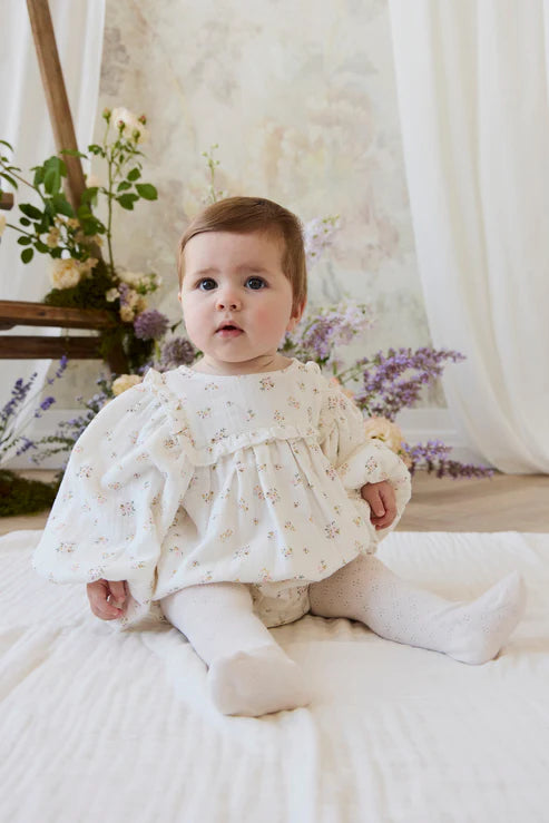 Jamie Kay Organic Cotton Muslin Frances Playsuit in Ayla Whisper for Girls