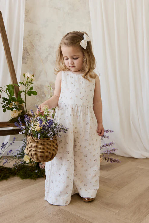 Jamie Kay Organic Cotton Muslin Marceline Jumpsuit for Girls in Ayla Whisper
