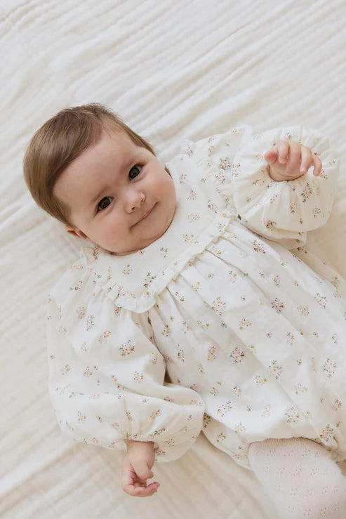 Jamie Kay Organic Cotton Muslin Frances Playsuit in Ayla Whisper for Girls