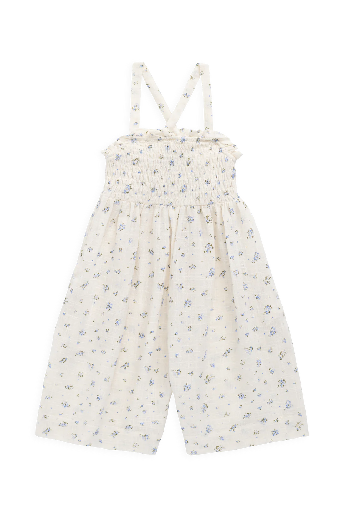 Jamie Kay Organic Cotton Arabella Jumpsuit for Girls in Juniper Fields Blue