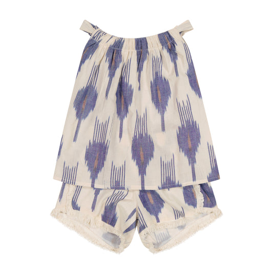 Colette Girls Top and Short Set La Creme Ikat