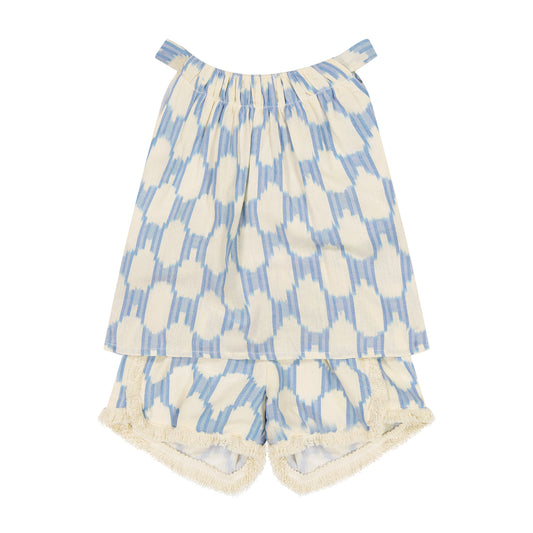 Colette Girls Top and Short Set Sky Blue IKat