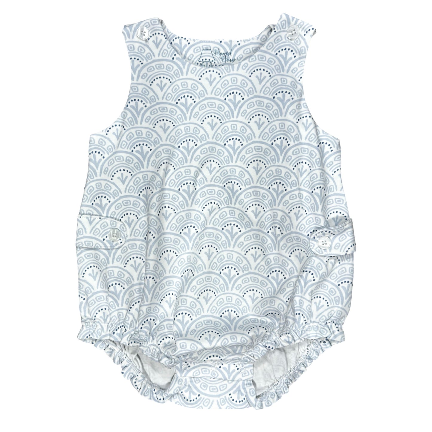 Heyward House Sleeveless Boy Bubble-Blue Scallop