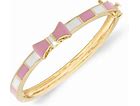 Pink and White Bow Bangle