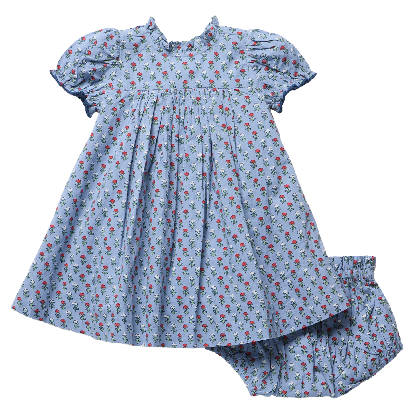 Pink Chicken Baby Girls Lucia Dress Set - Light Blue Carnation