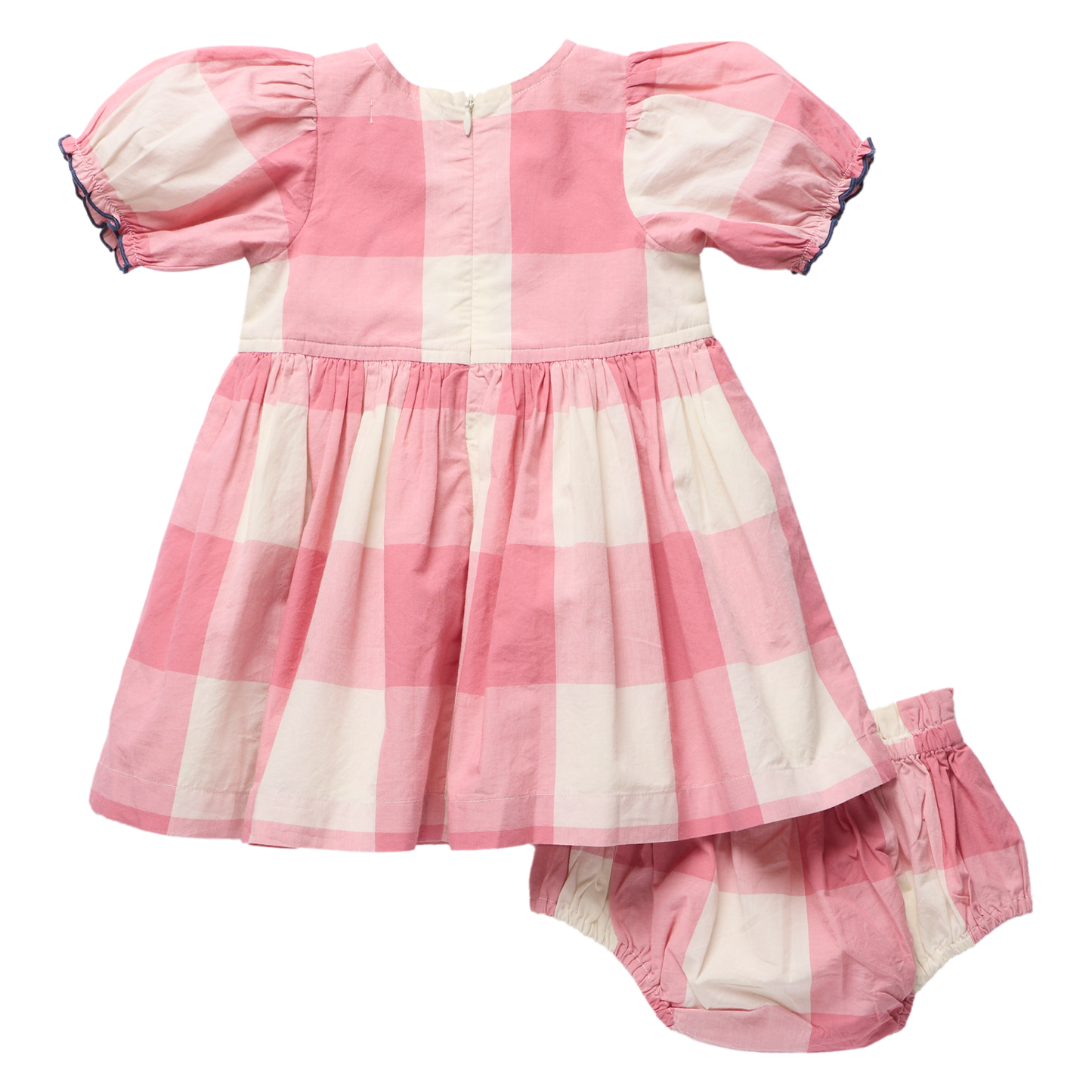 Pink Chicken Baby Girls Hermione Dress Set - Pink Checks
