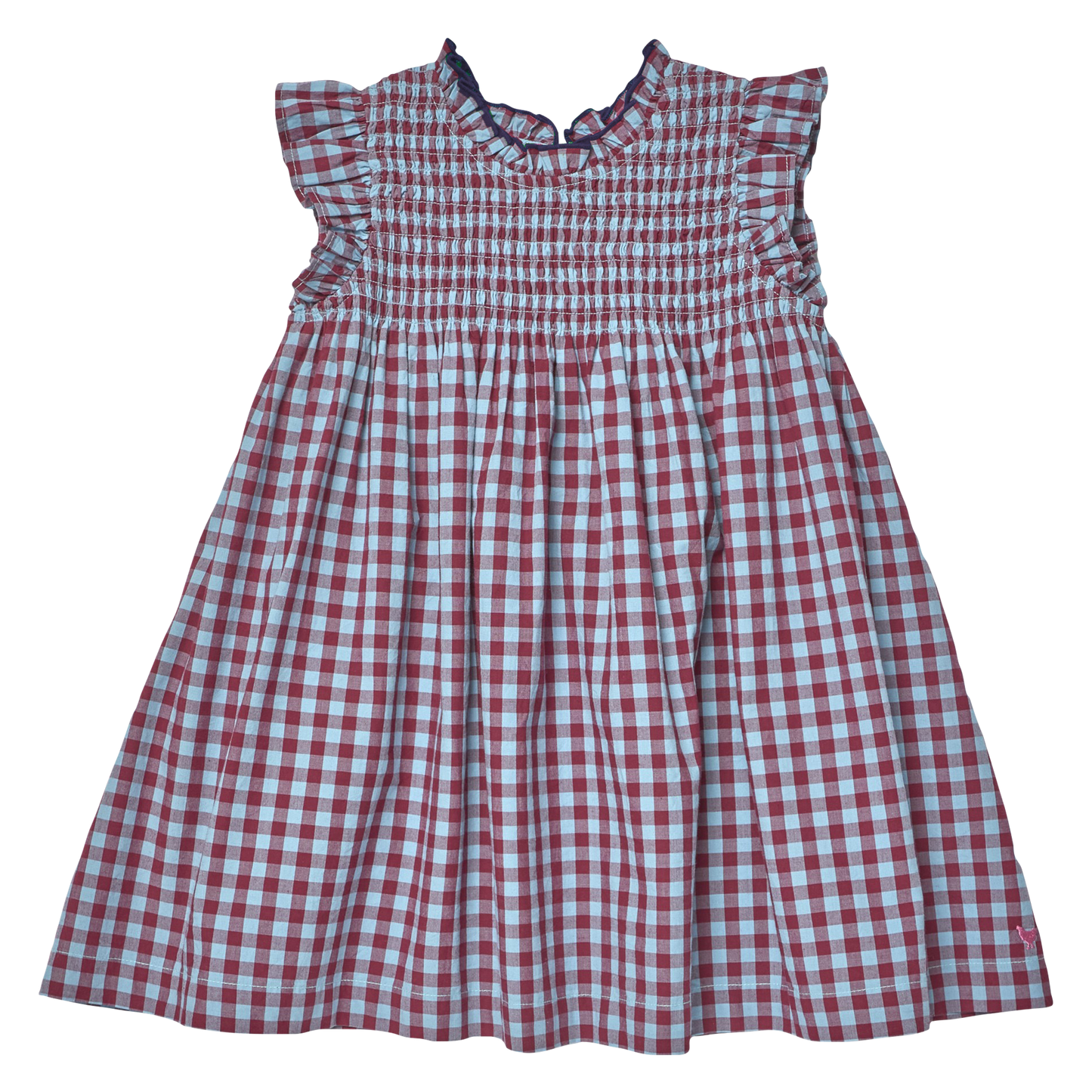 Pink Chicken Girls Stevie Dress - Red and Light Blue Check