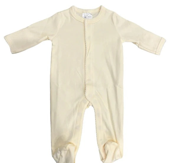 Yellow w/White Picot Trim Footie