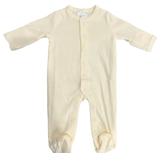 Yellow w/White Picot Trim Footie