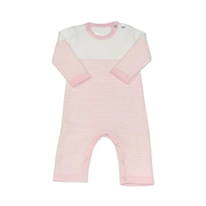 Seed Stitched Striped Cotton Onesie