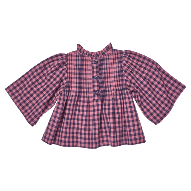Girls Jaipur Top-Pink Blue Check