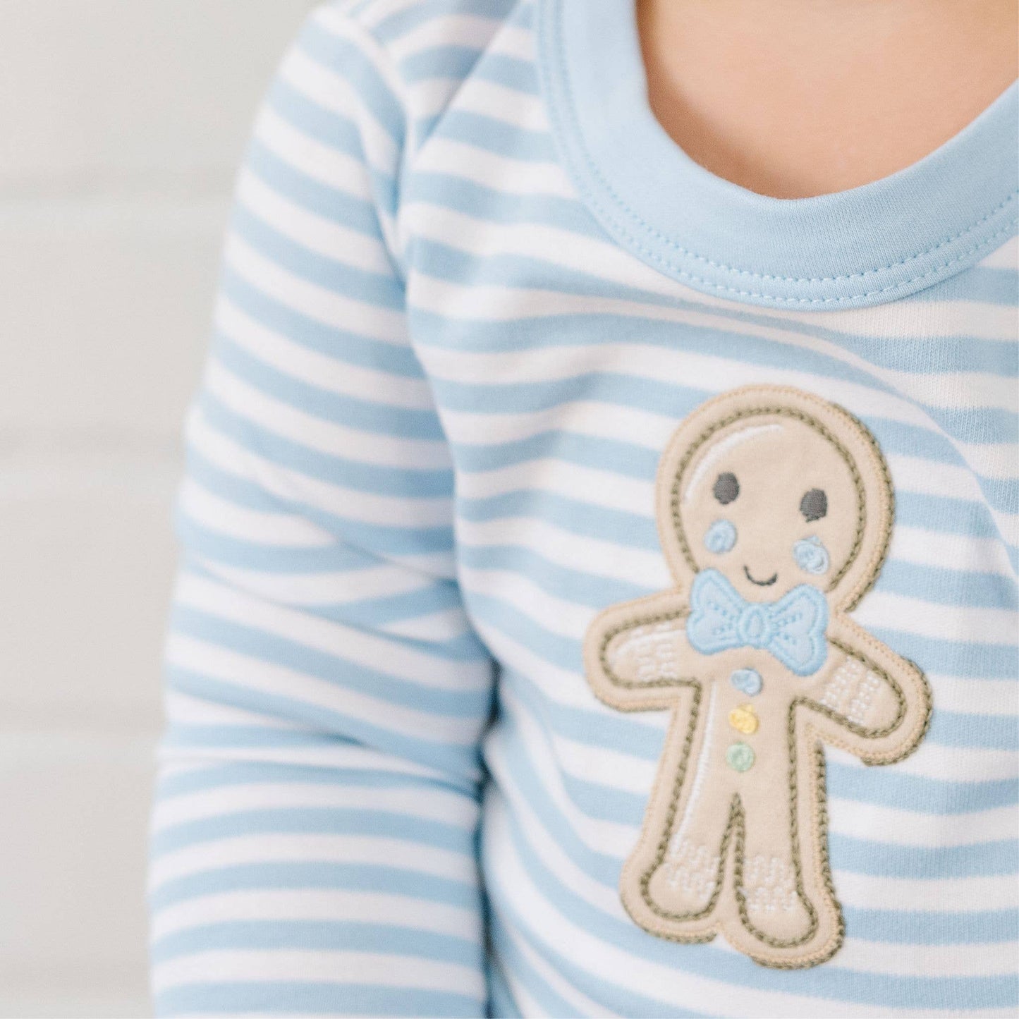 Gingerbread Land Long Pajamas - Blue