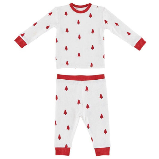 Waffle Knit Two-Piece Pajama Set - Trees 6-12 mo