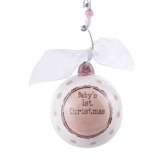 Baby's 1st Pink Rocking Horse Ornament