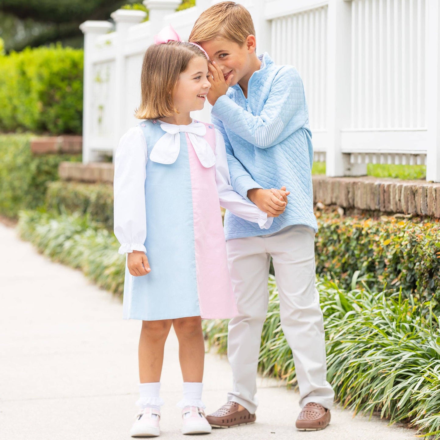 Boys Quilted Quarter Zip - Blue Lagoon