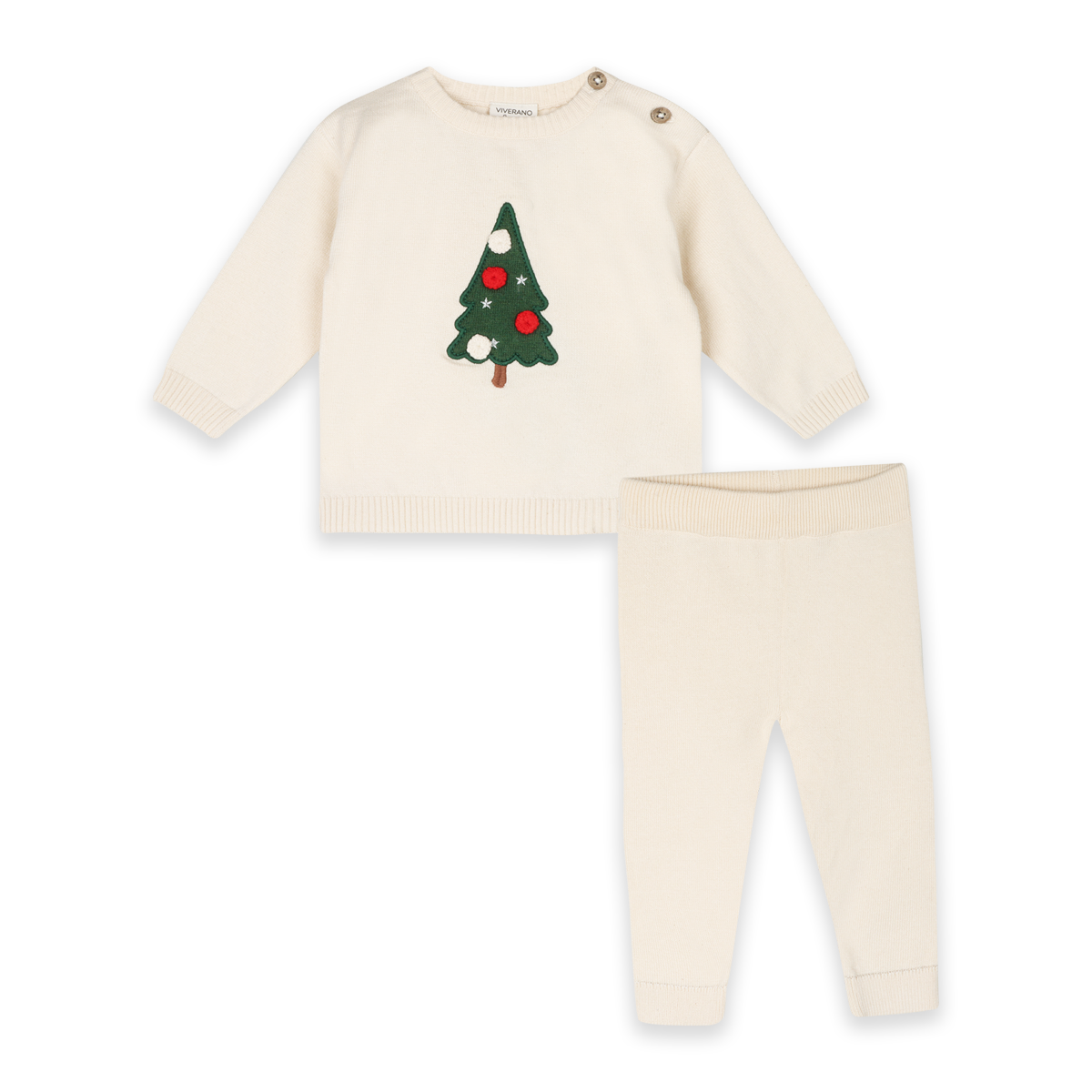 Jolly Christmas 3D Knit Baby Pullover & Pant SET (Organic)