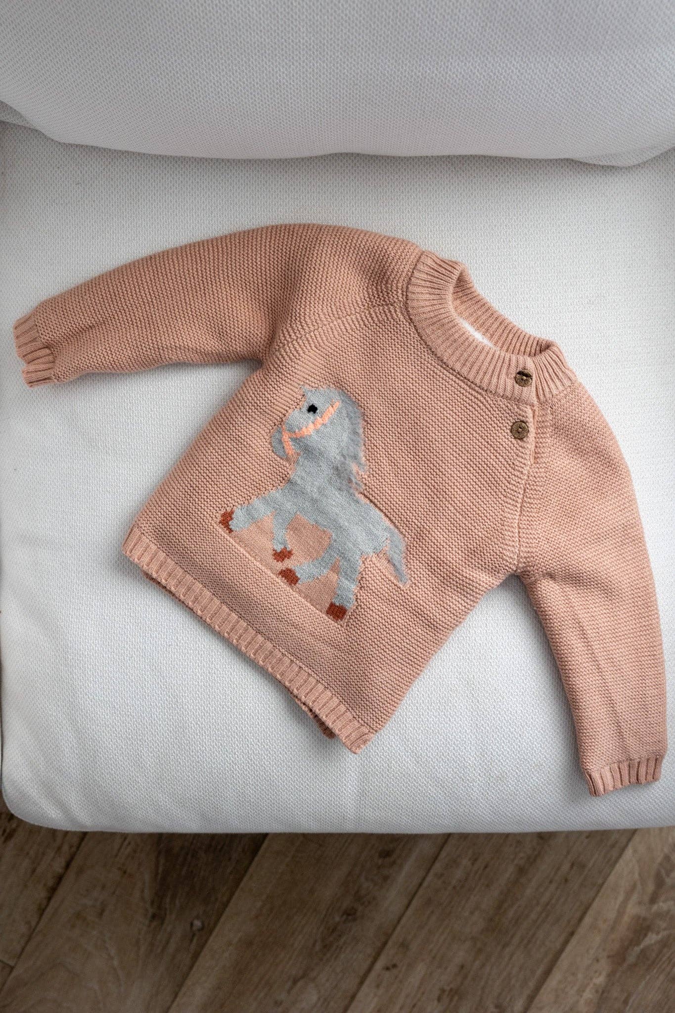 Kids Knit Horse Sweater (Pink)