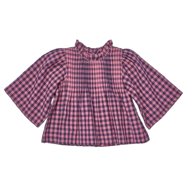 Girls Jaipur Top-Pink Blue Check