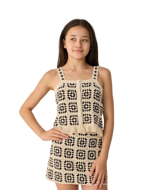 Crochet Set - Black and White Abstract