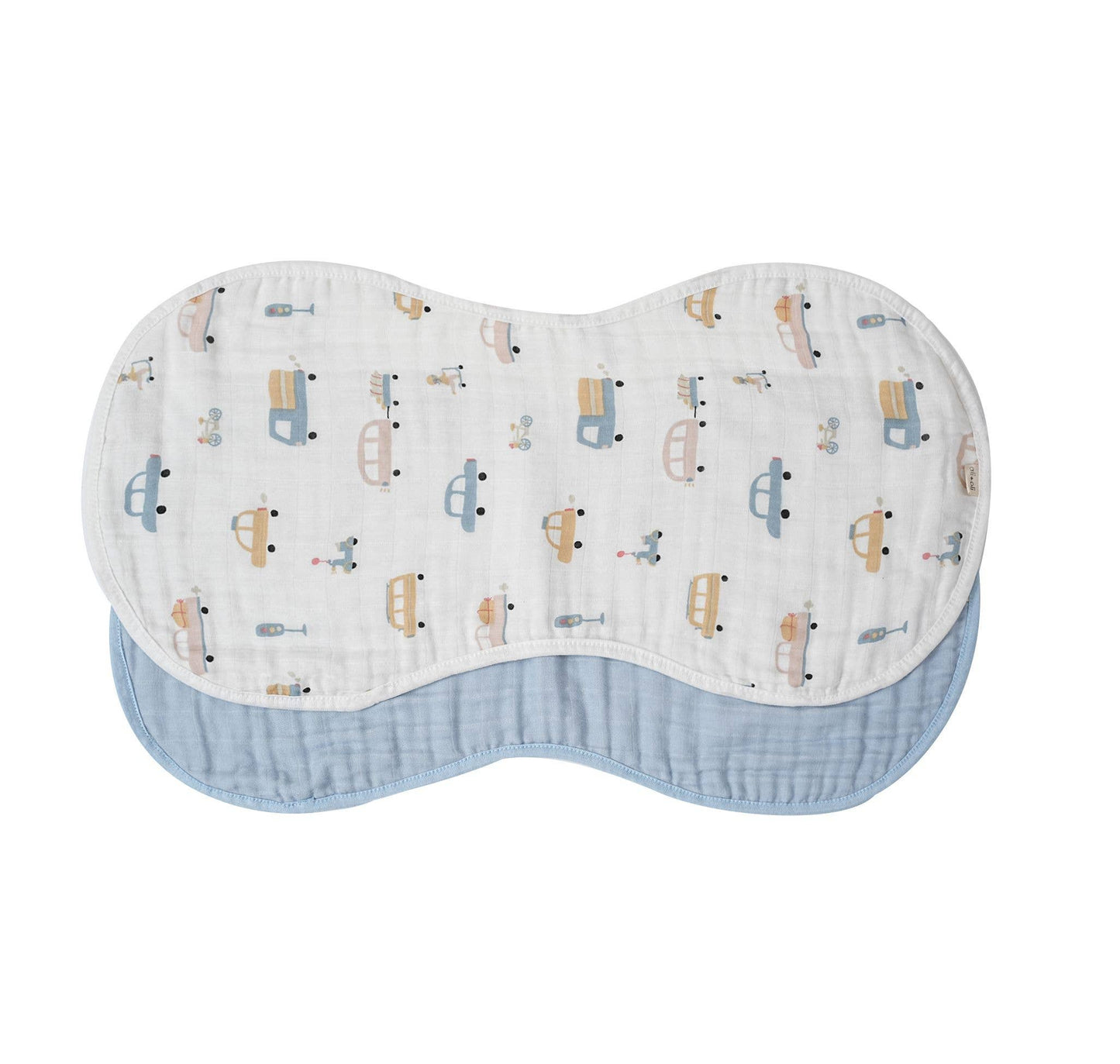 Bamboo Muslin Burp Cloth Set 2-Pack (Autos/Blue)