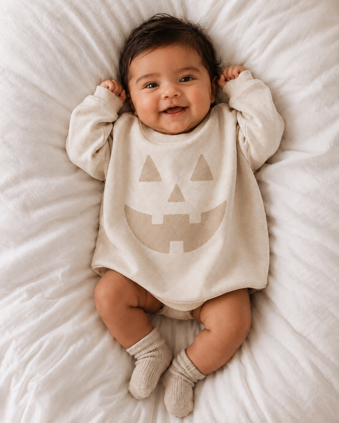 Neutral Jack-O-Lantern Baby/Kids Pullover