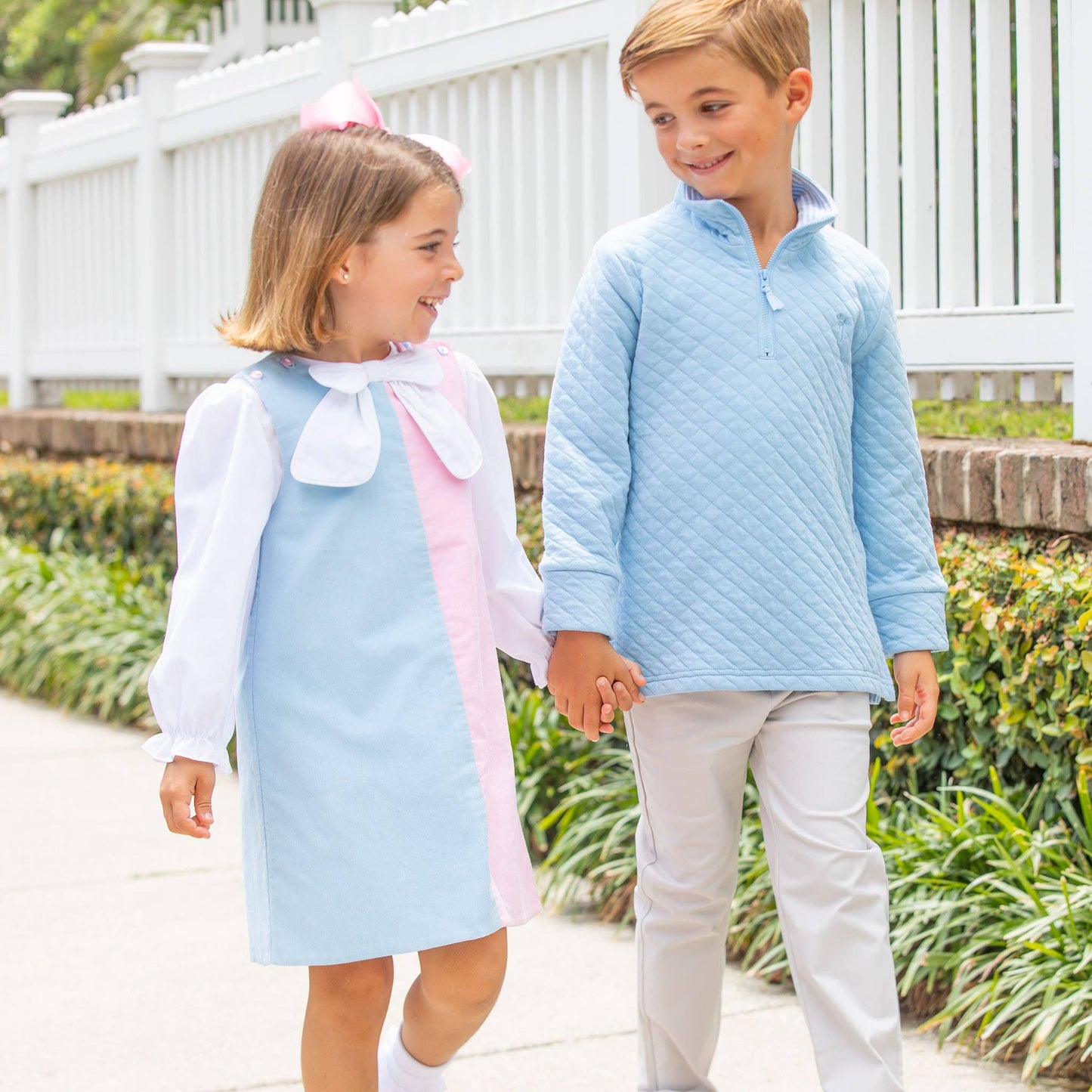 Boys Quilted Quarter Zip - Blue Lagoon