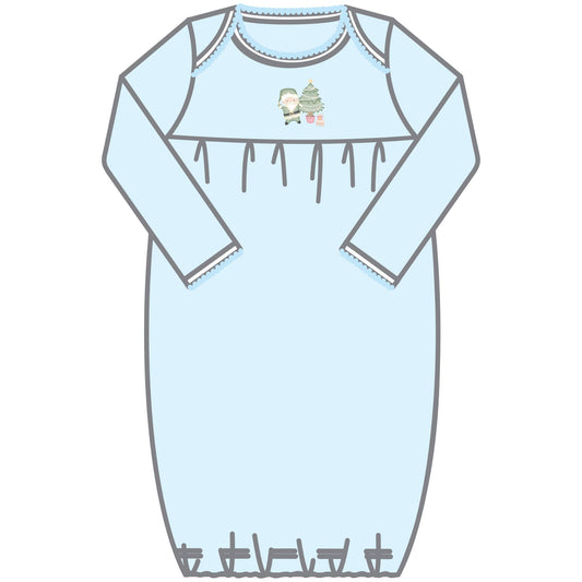 Sweet Little Christmas Blue Emb Gown