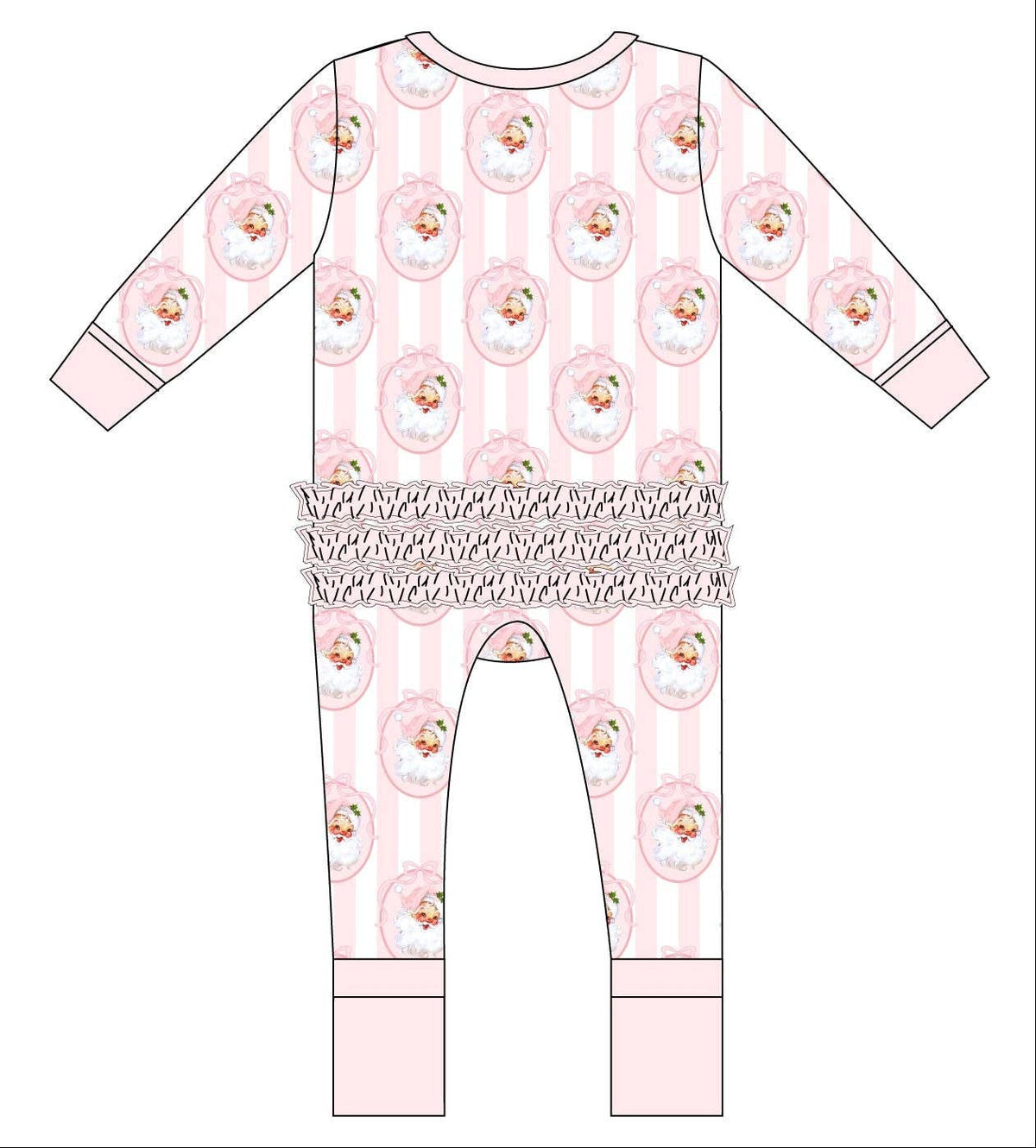 Vintage Santa Pink Convertible Zip Romper