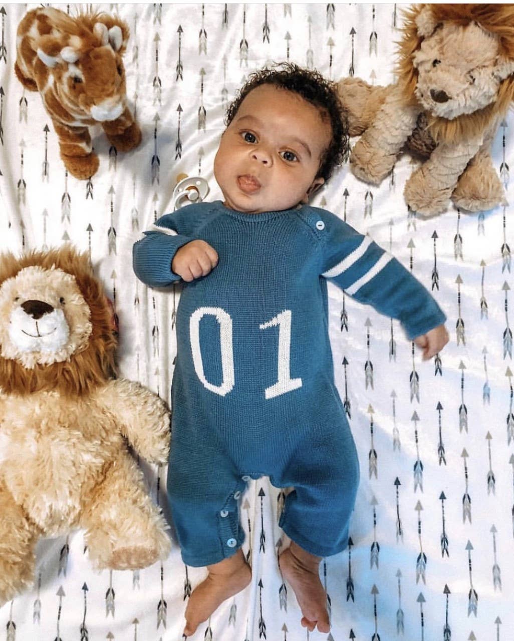 Knit Baby Romper, Fall Organic Newborn Clothing - Sports