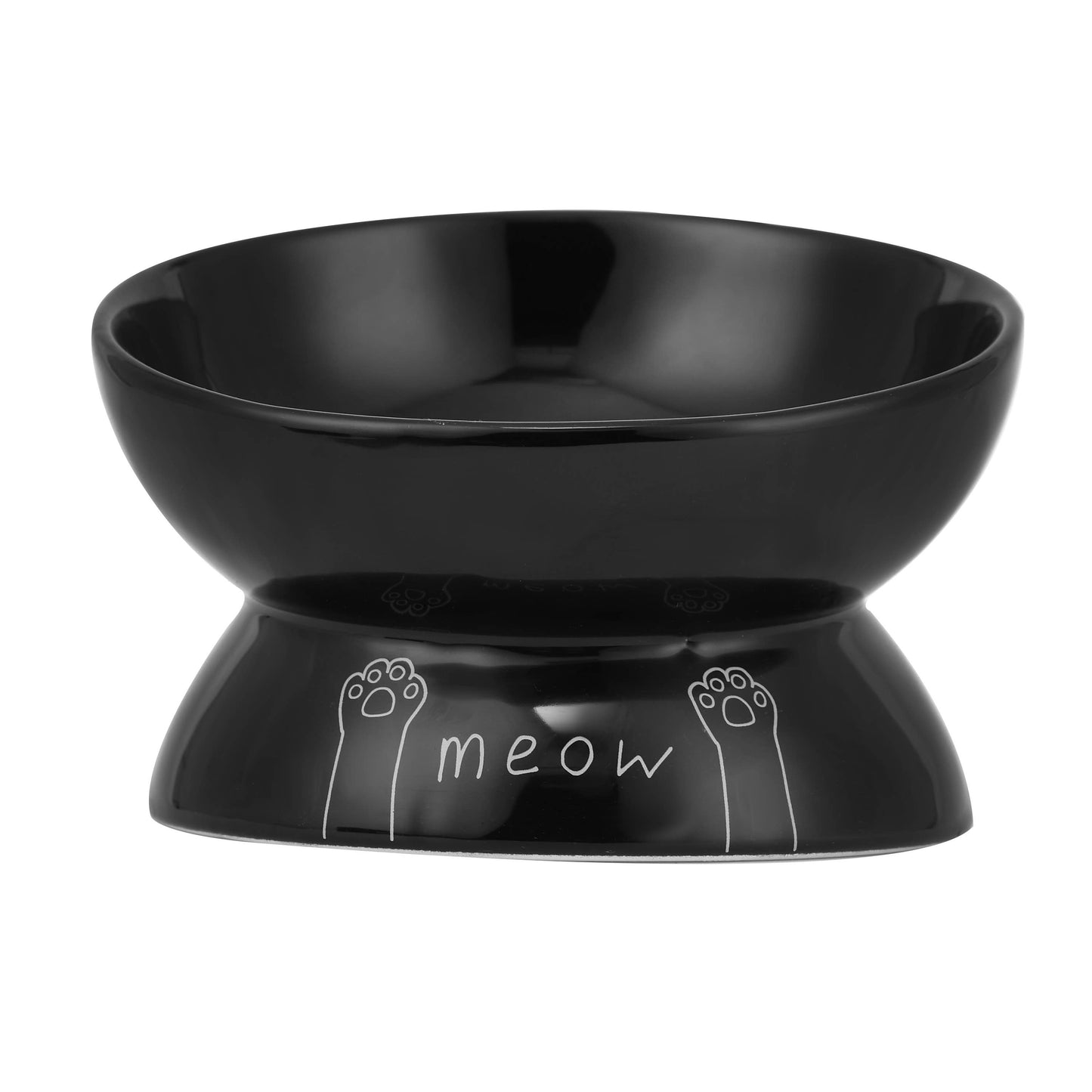 Meow Elevated Ceramic Cat Dish - Ideal For Food Or Water