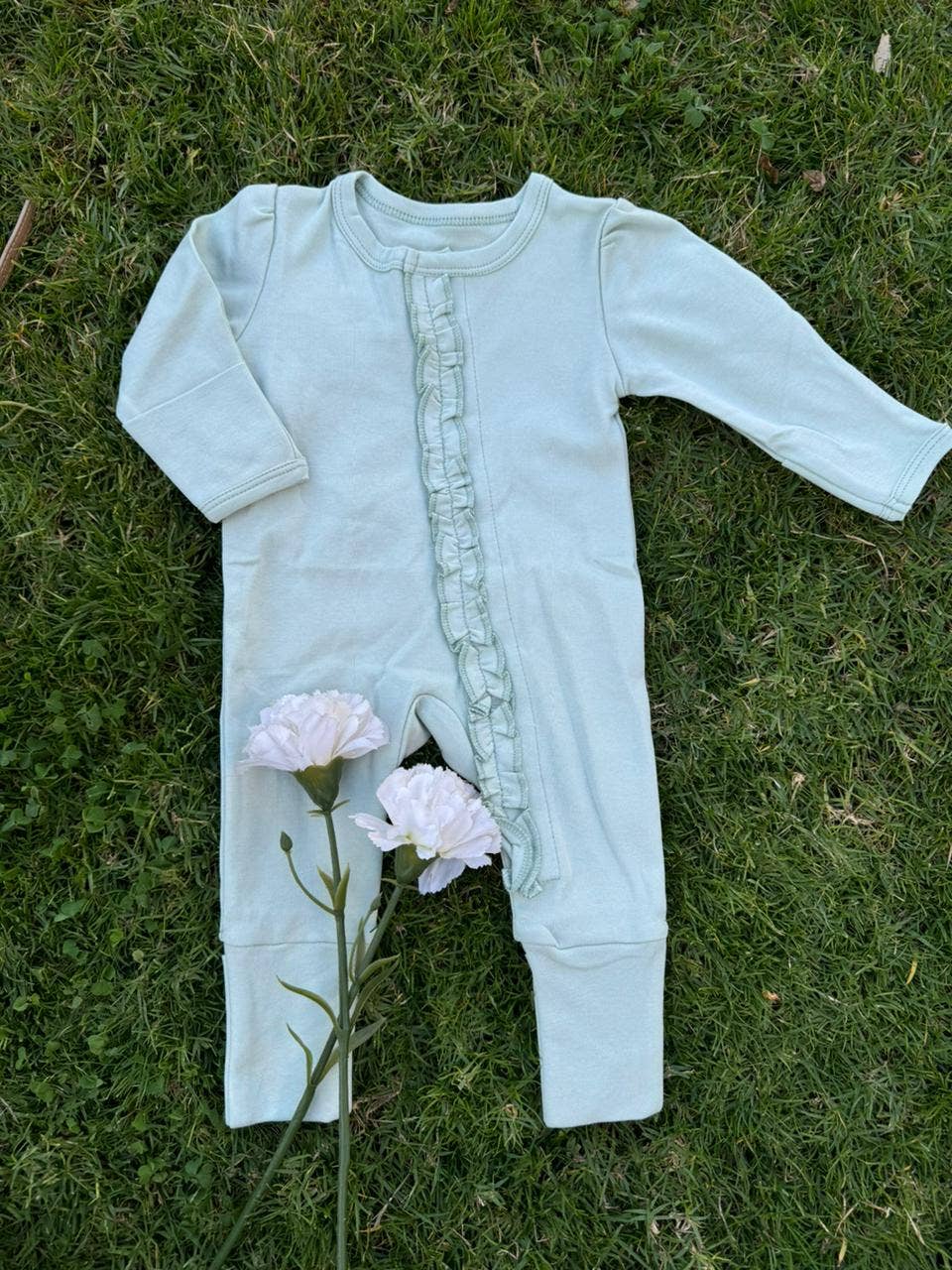 Sage Finds Grow With Me Magnetic Onesie with Ruffles