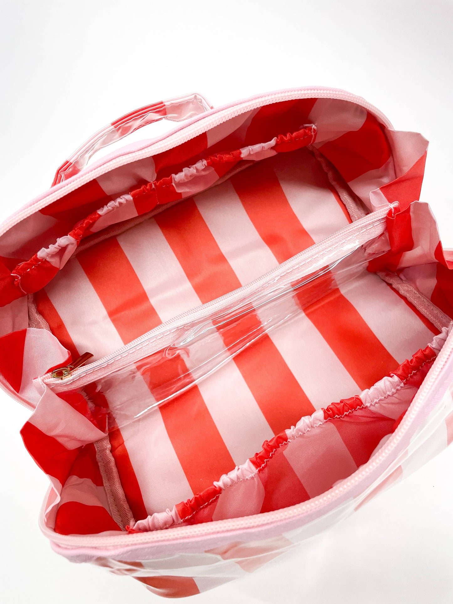 Gloss & Go - Colorful Stripe Wipeable Cosmetic Toiletry Bag