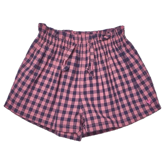 Girls Theodore Short-Pink Blue Check