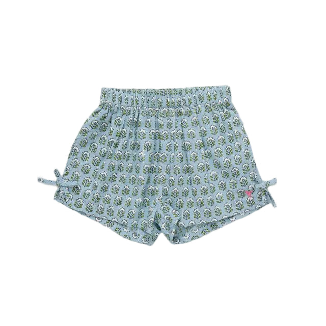 Girls Jules Short - Blue Prairie Block Print