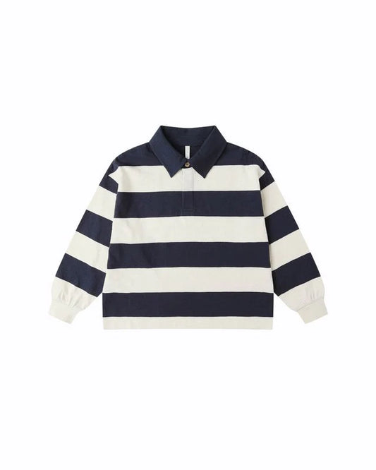 RUGBY POLO || NAVY STRIPE
