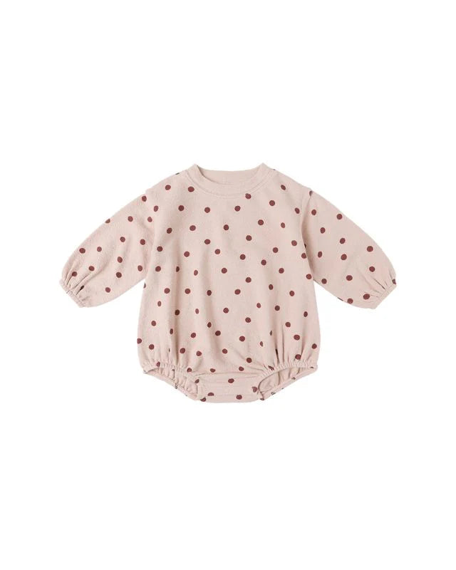 SPONGEY KNIT ROMPER || POLKA DOTS