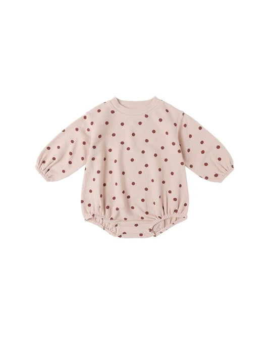 SPONGEY KNIT ROMPER || POLKA DOTS