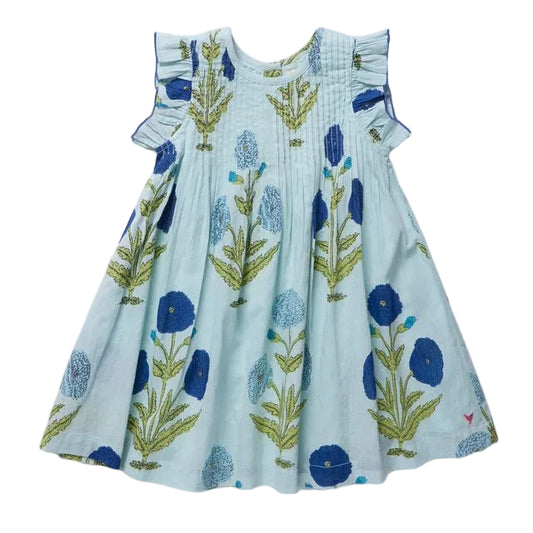 Girls Jaipur Dress - Light Blue Dandelion