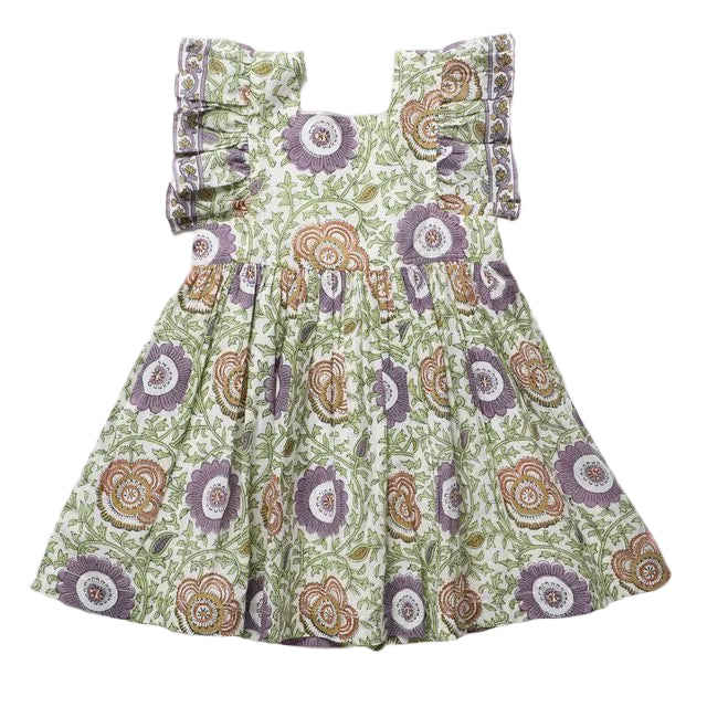 Girls Elsie Dress - Lilac Lisbon Floral
