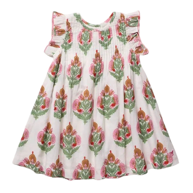 Girls Jaipur Dress - Pink Bellflower