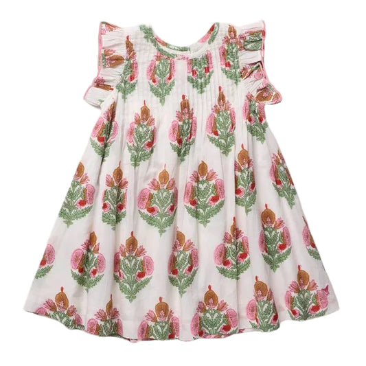 Girls Jaipur Dress - Pink Bellflower