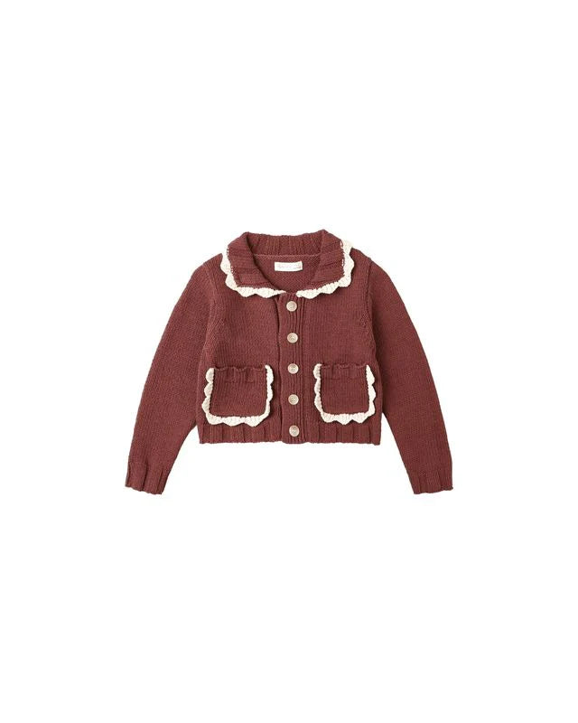 COLLARED CARDIGAN || BURGUNDY