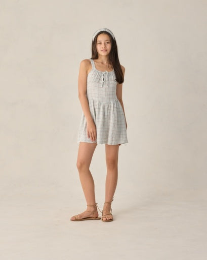 TEEN PRIMROSE MINI DRESS LIGHT BLUE PLAID