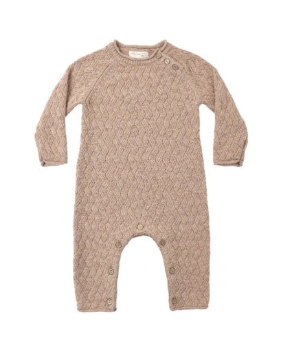 Cozy Heather Knit Jumpsuit - Heathered Almond