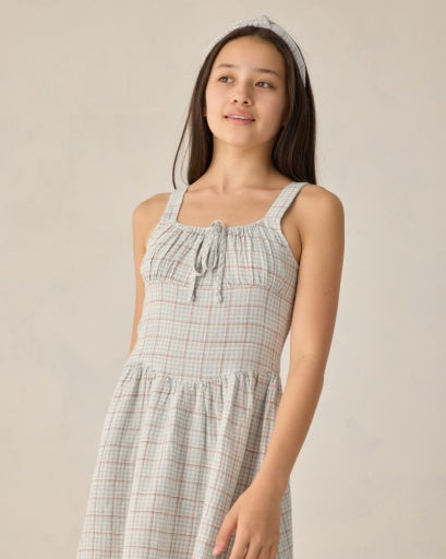 TEEN PRIMROSE MINI DRESS LIGHT BLUE PLAID