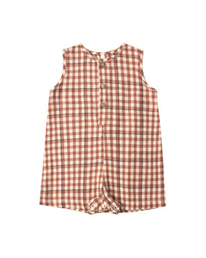 MAVRICK ROMPER POPPY GINGHAM
